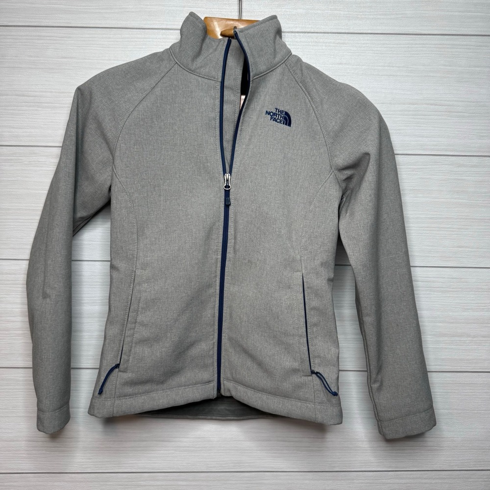 The North Face Women's Soft Shell Fleece Lined Jacket Gray Full Zip Small Casual